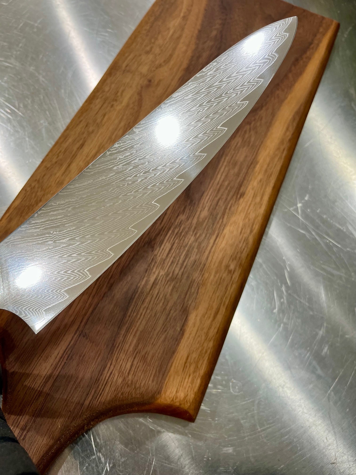 High End, Handmade, Professional Chef Knife with Black Walnut Handle - 5