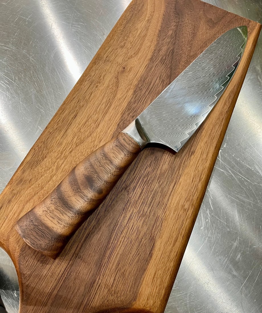 High End, Handmade, Professional Chef Knife with Black Walnut Handle - 2