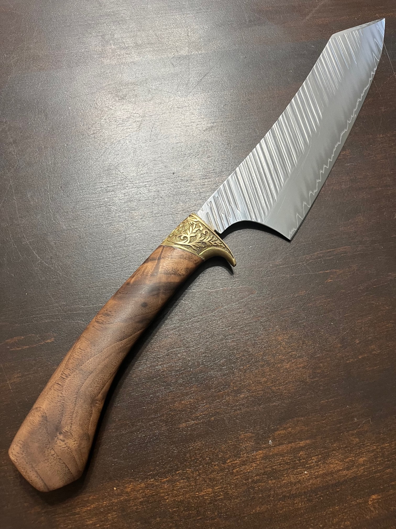 High End, Handmade, Professional Chef Knife with Black Walnut Handle - 2