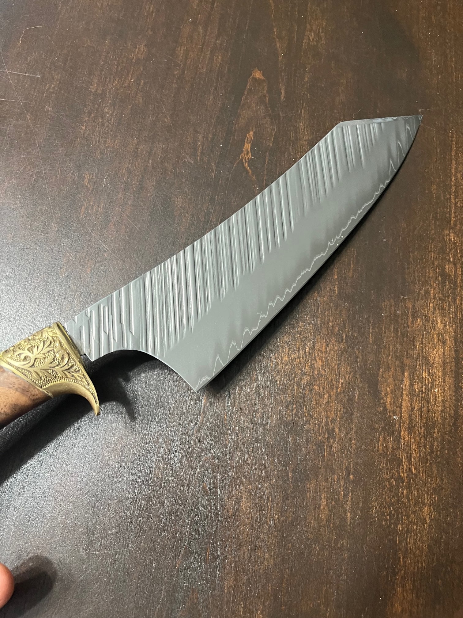 High End, Handmade, Professional Chef Knife with Black Walnut Handle - 4