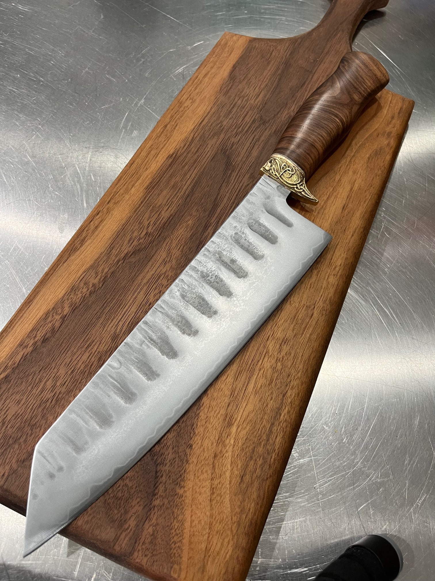 High End, Handmade, Professional Chef Knife with Black Walnut Handle - 2