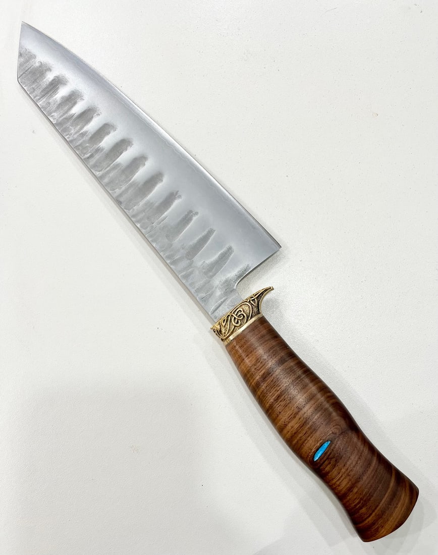 High End, Handmade, Professional Chef Knife with Black Walnut Handle - 3