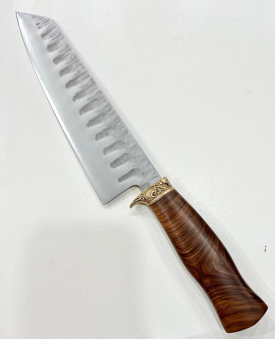 High End, Handmade, Professional Chef Knife with Black Walnut Handle - 4