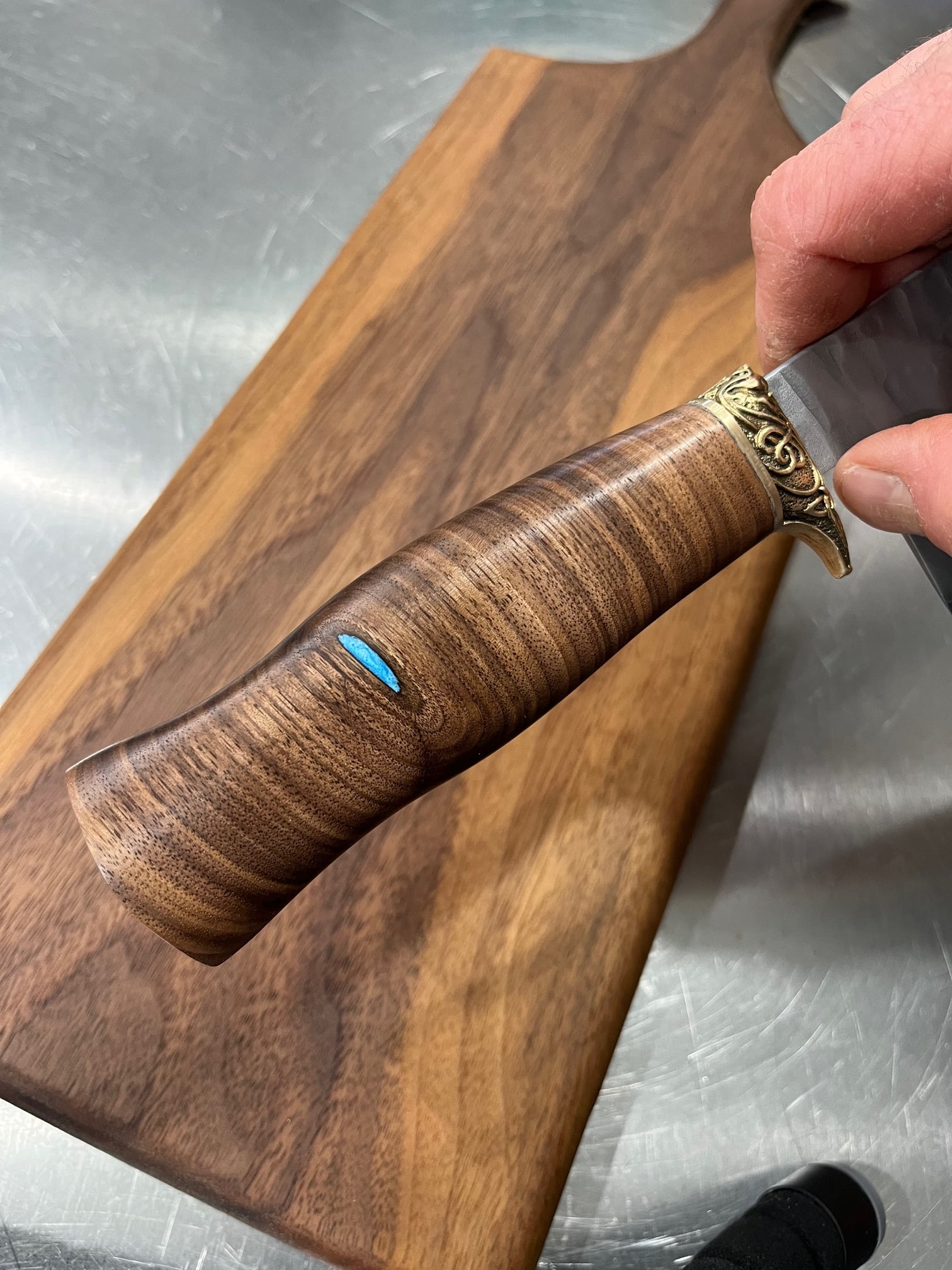 High End, Handmade, Professional Chef Knife with Black Walnut Handle - 5