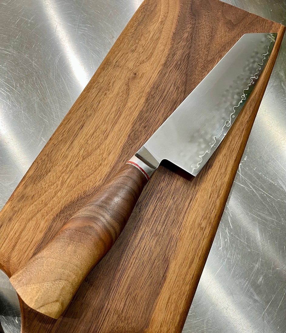 High End, Handmade, Professional Chef Knife with Black Walnut Handle - 2