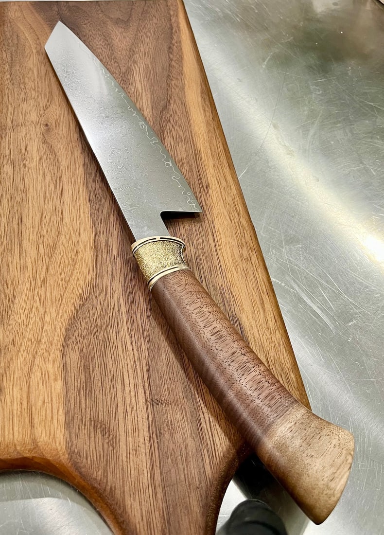 High End, Handmade, Professional Chef Knife with Black Walnut Handle - 2