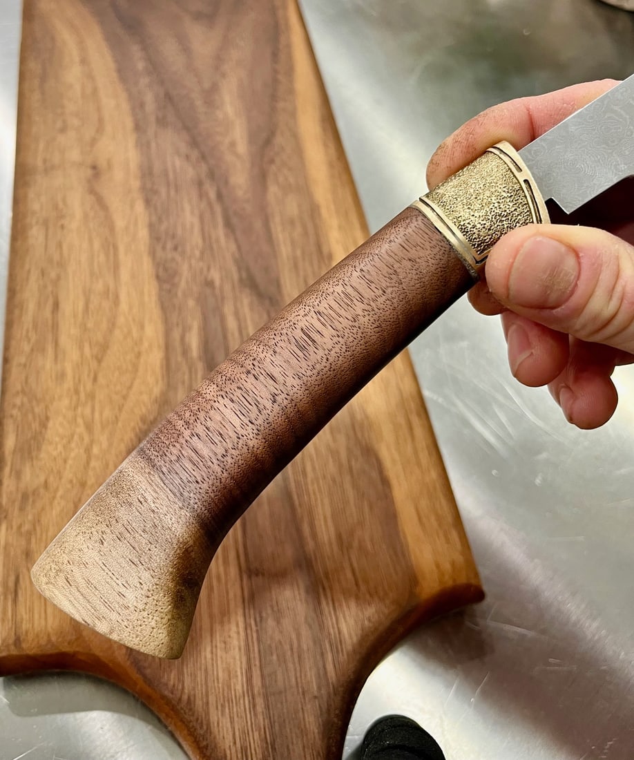 High End, Handmade, Professional Chef Knife with Black Walnut Handle - 4