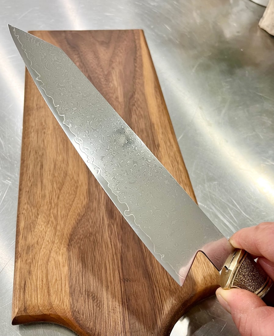 High End, Handmade, Professional Chef Knife with Black Walnut Handle - 5
