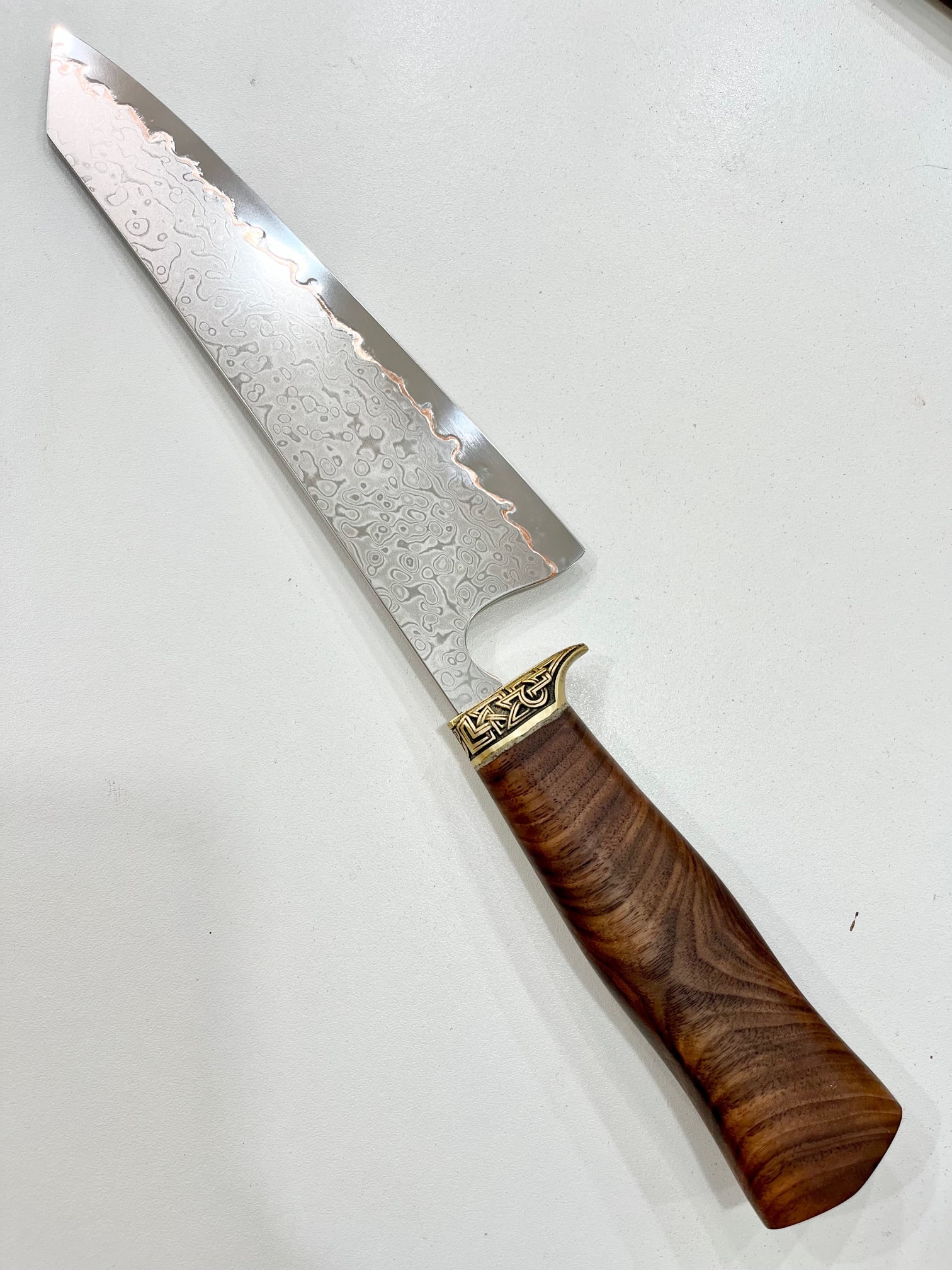 High End, Handmade, Professional Chef Knife with Black Walnut Handle - 2
