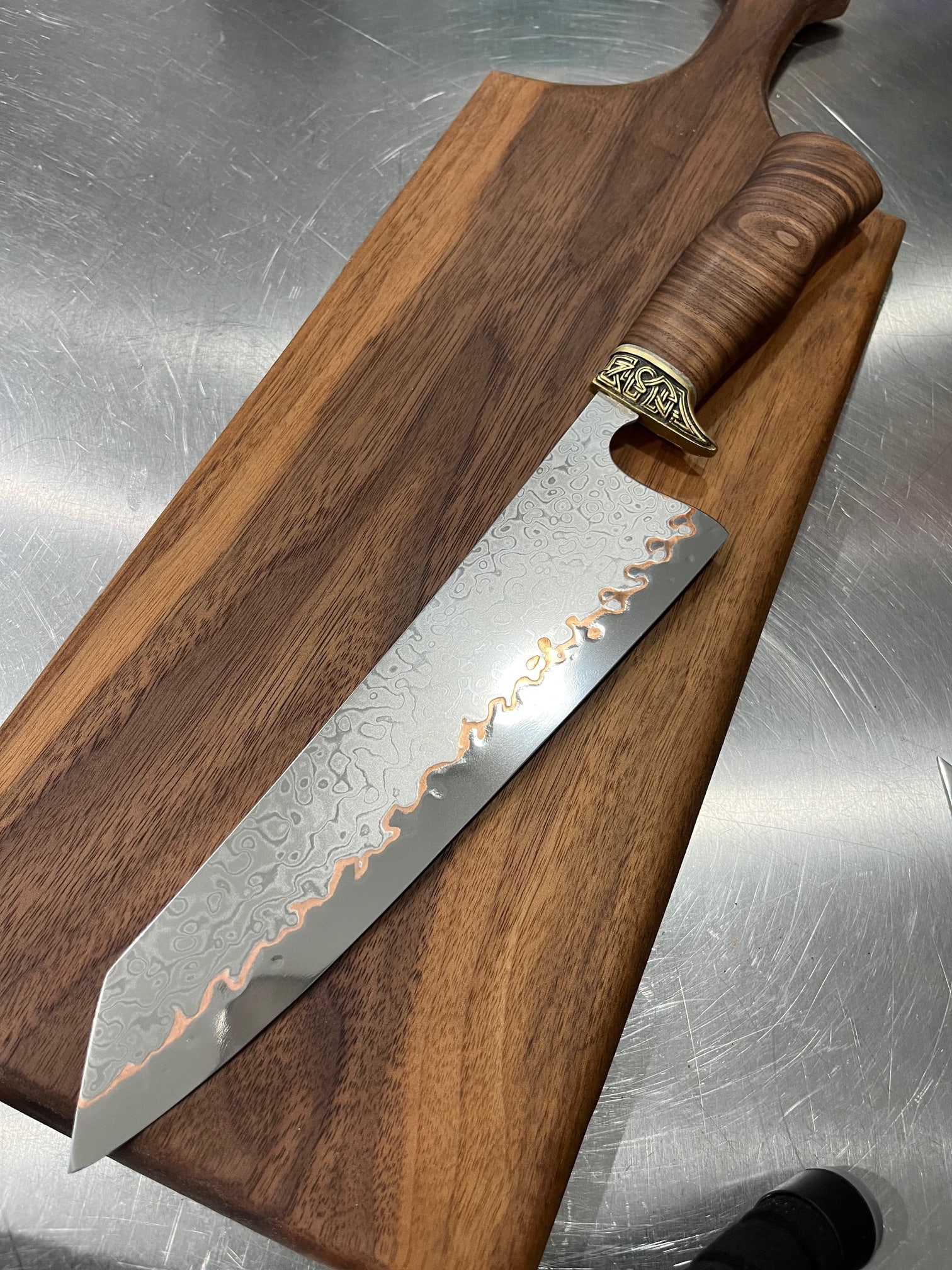 High End, Handmade, Professional Chef Knife with Black Walnut Handle - 3