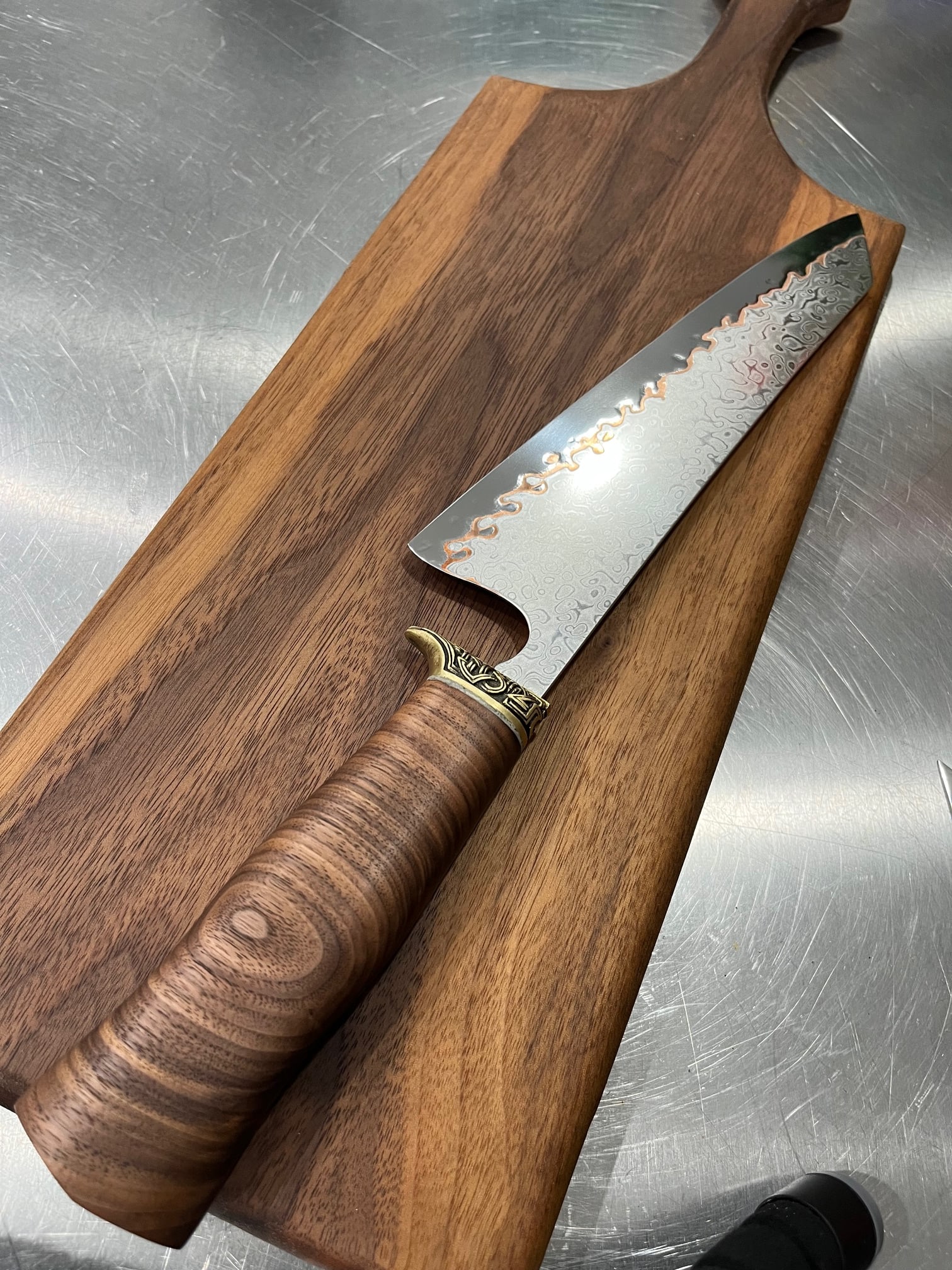 High End, Handmade, Professional Chef Knife with Black Walnut Handle - 4