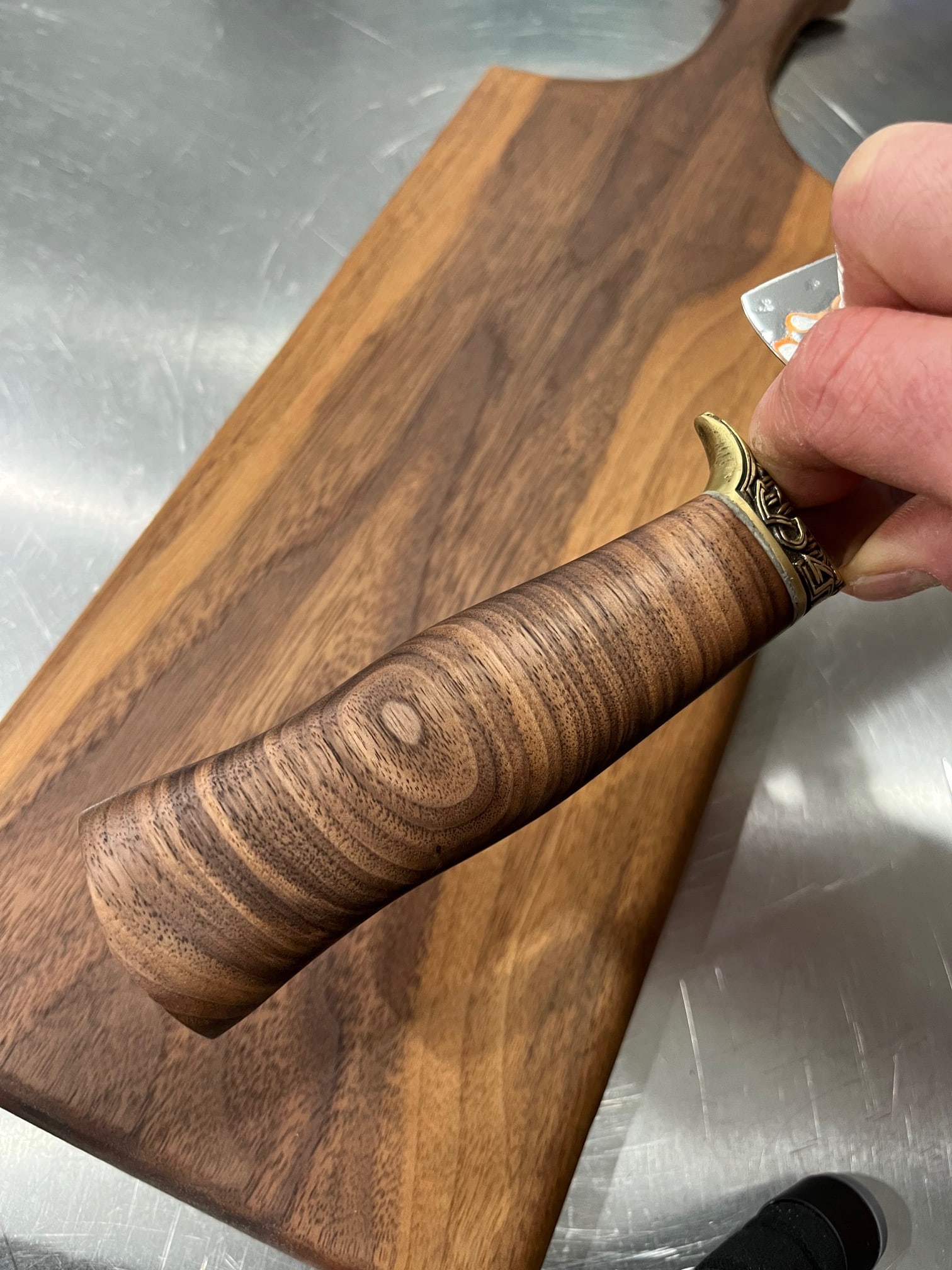 High End, Handmade, Professional Chef Knife with Black Walnut Handle - 5