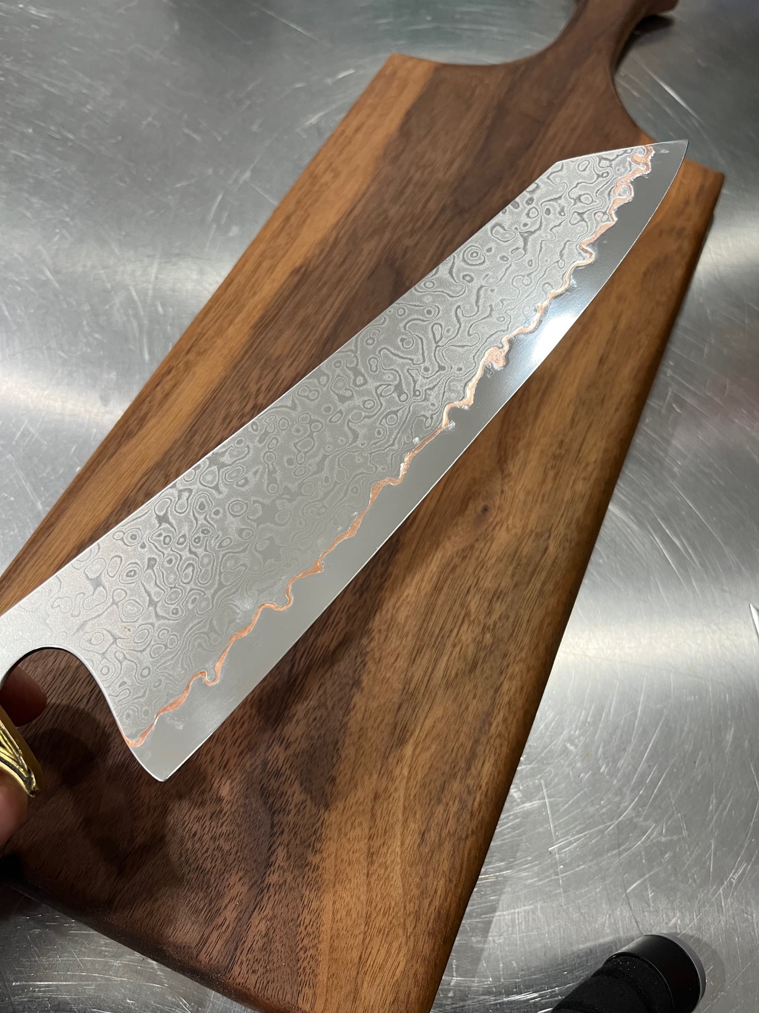 High End, Handmade, Professional Chef Knife with Black Walnut Handle - 7
