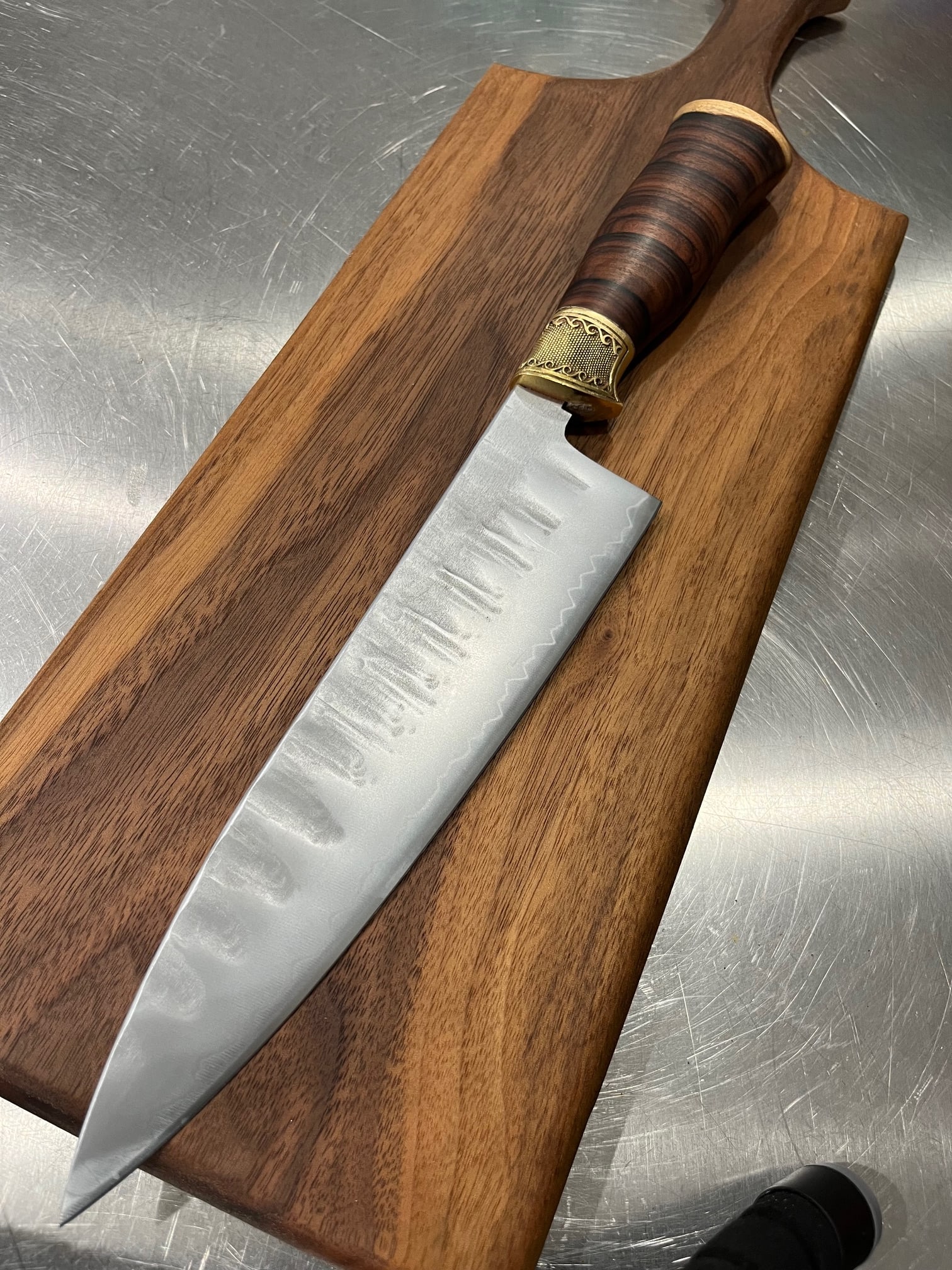 High End, Handmade, Professional Chef Knife with Bolivian Rosewood Handle - 2