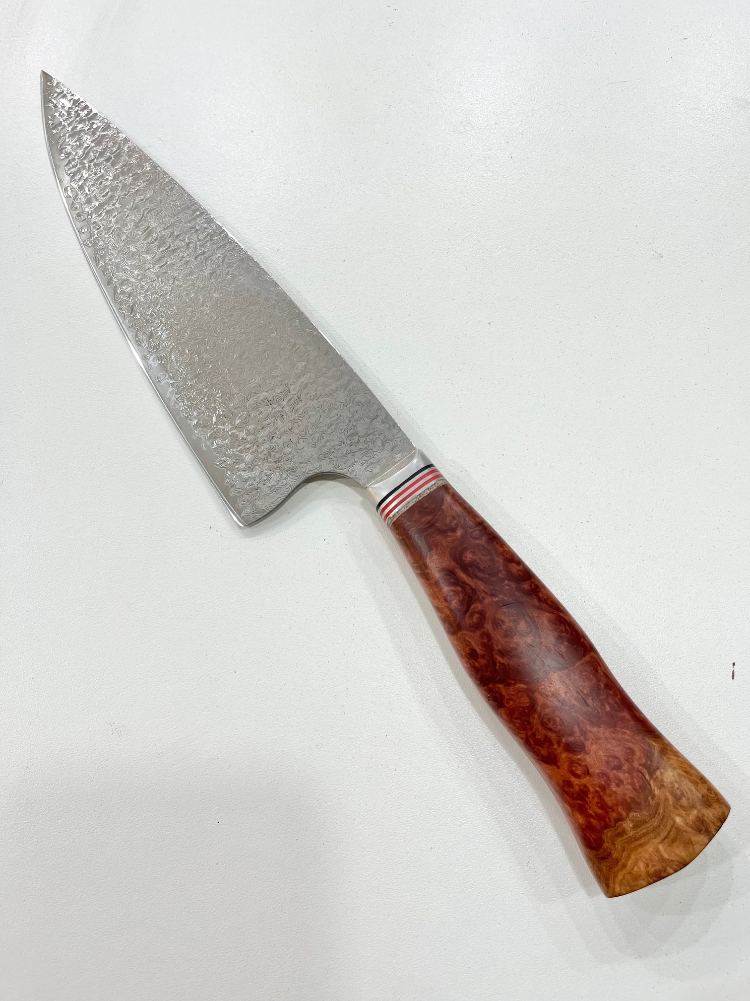 High End, Handmade, Professional Chef Knife with Amboyna Burl Handle - 2