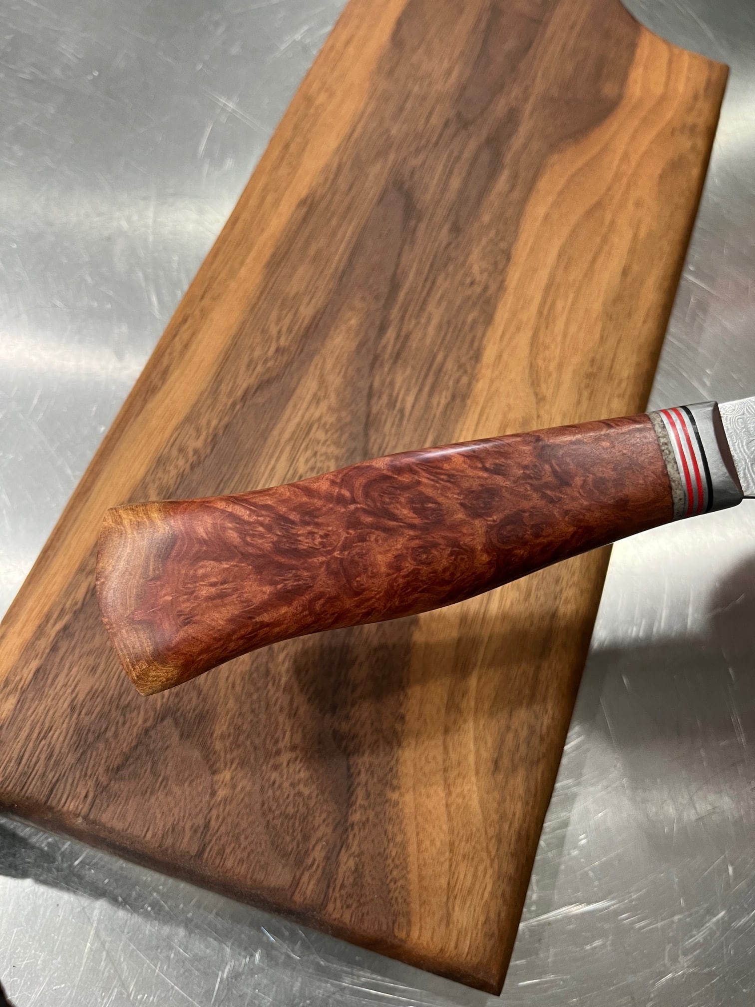 High End, Handmade, Professional Chef Knife with Amboyna Burl Handle - 5