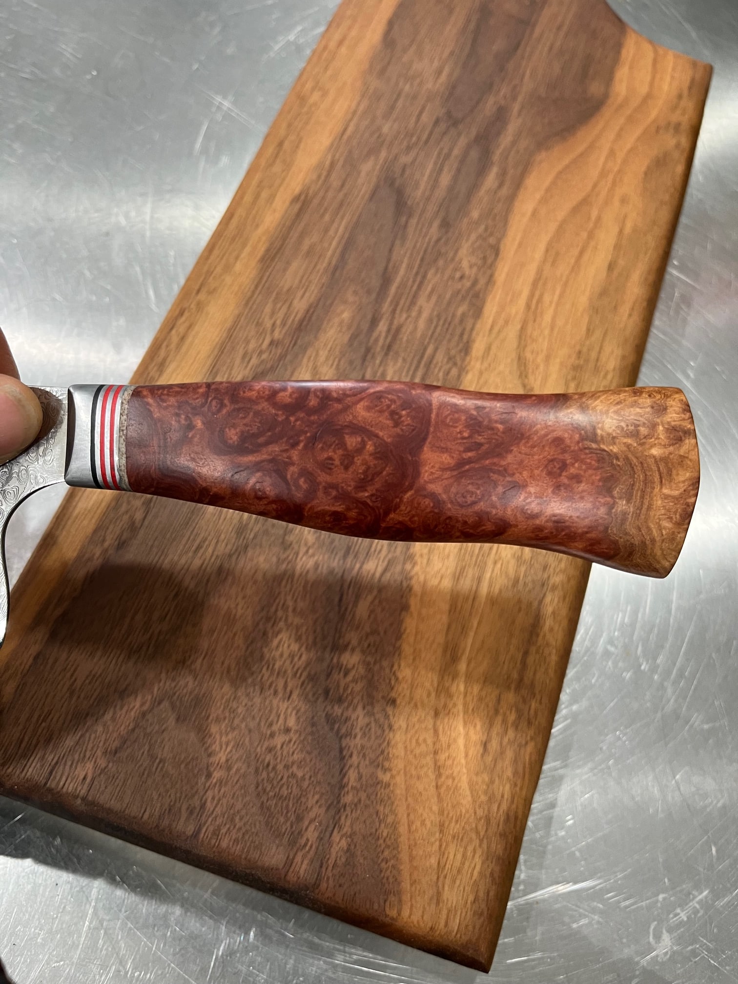 High End, Handmade, Professional Chef Knife with Amboyna Burl Handle - 6