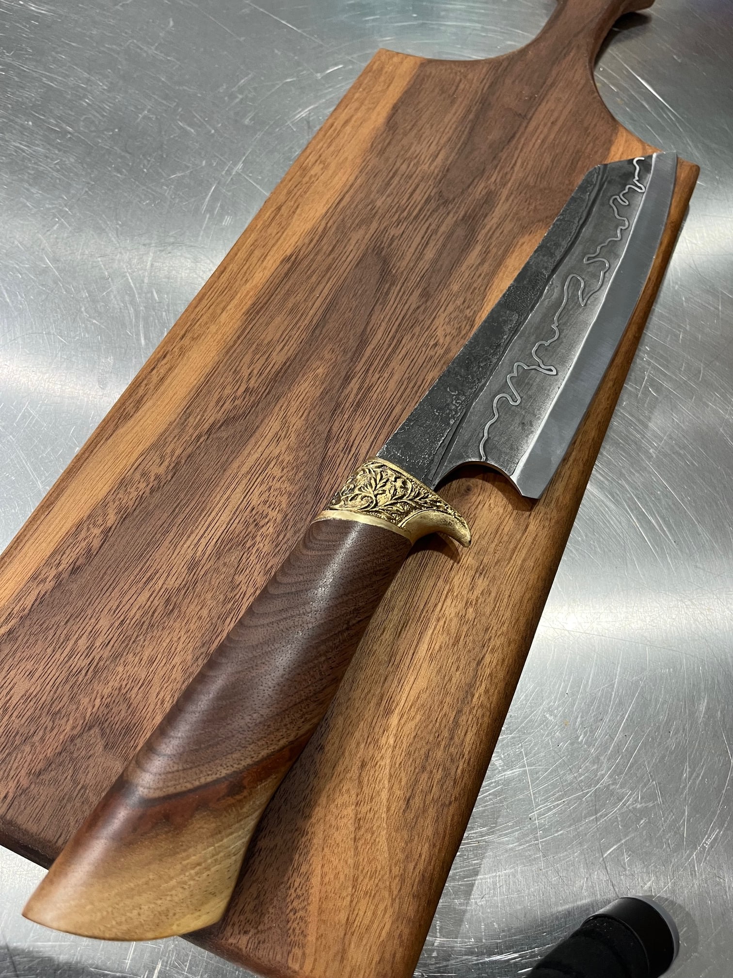 High End, Handmade, Professional Chef Knife with Black Walnut Handle - 3
