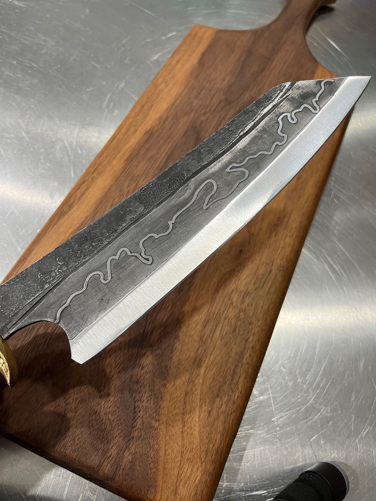 High End, Handmade, Professional Chef Knife with Black Walnut Handle - 7