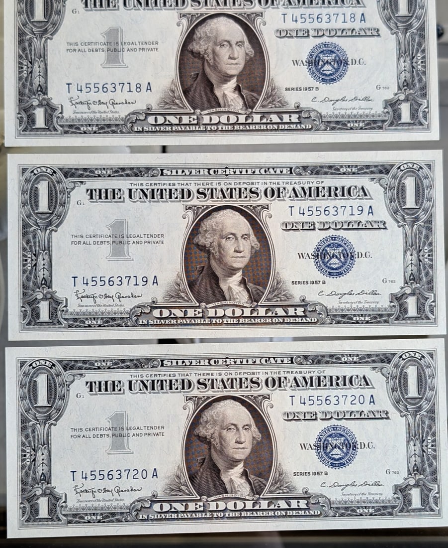 Set of 10, Sequential!! 1957 $1 Silver Certificates - 3