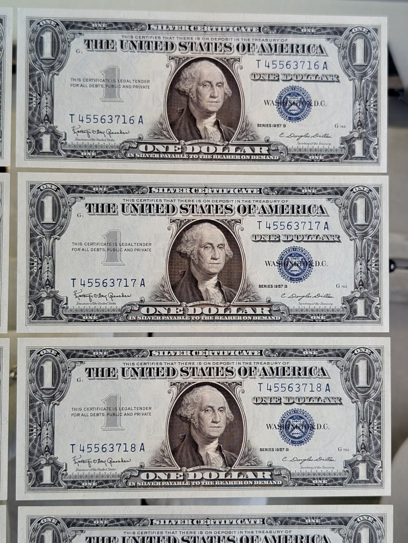 Set of 10, Sequential!! 1957 $1 Silver Certificates - 4