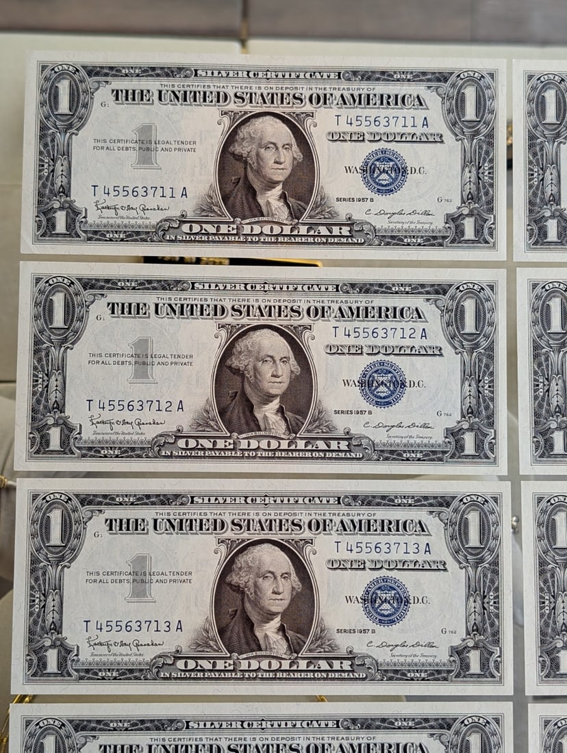Set of 10, Sequential!! 1957 $1 Silver Certificates - 6