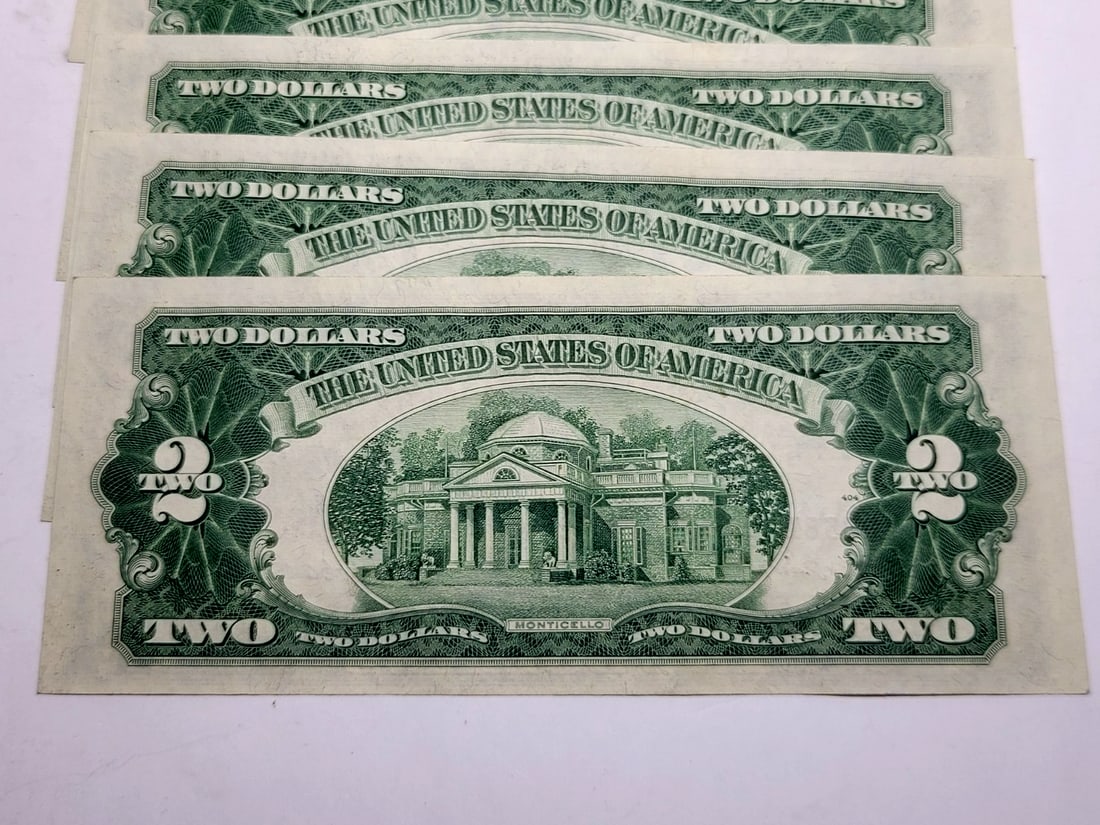Set of 7, Sequential!! 1963 $2 Red Seal Dollars - 3