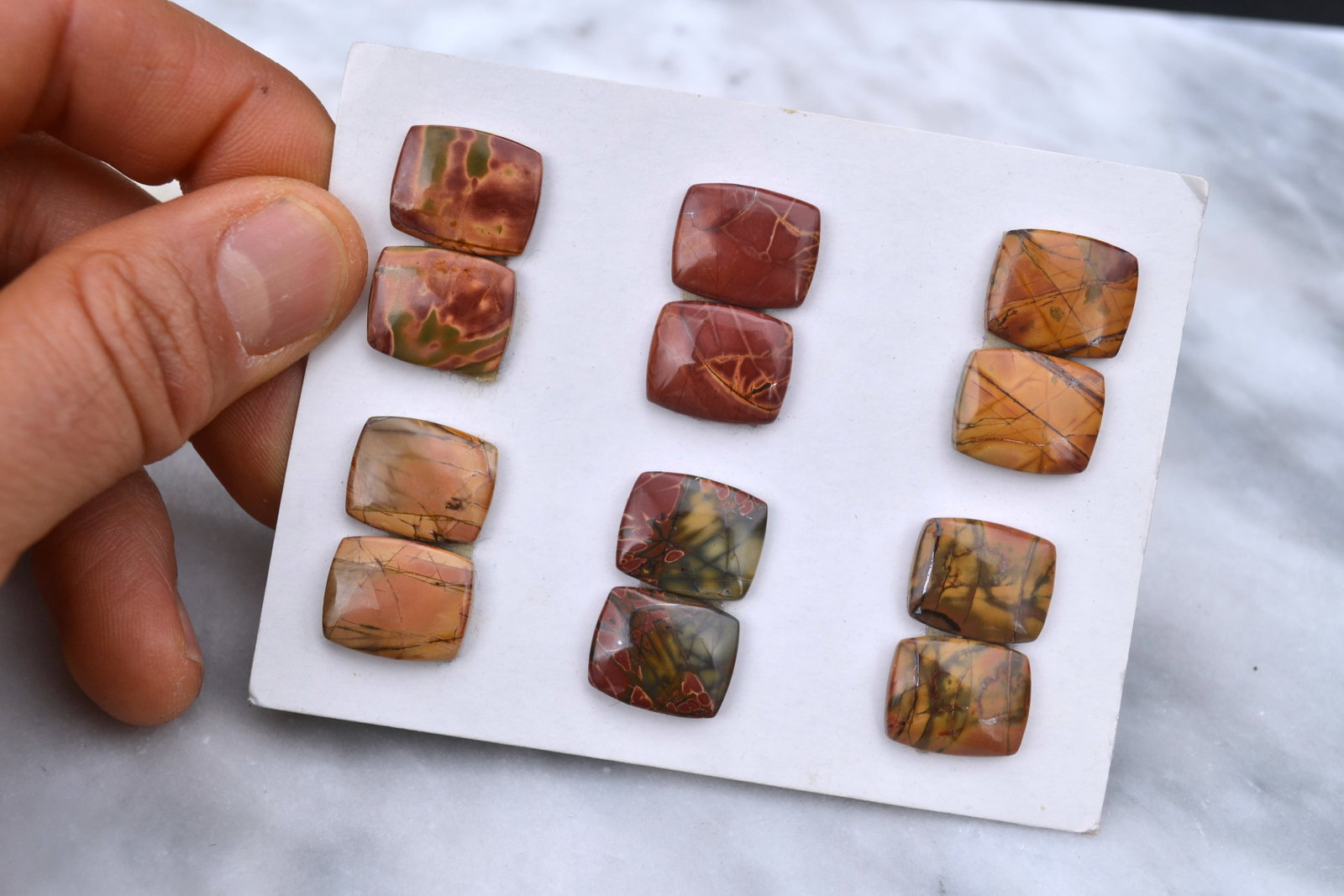 Jewelry Grade, Old Stock Jasper Matched Pairs - 2