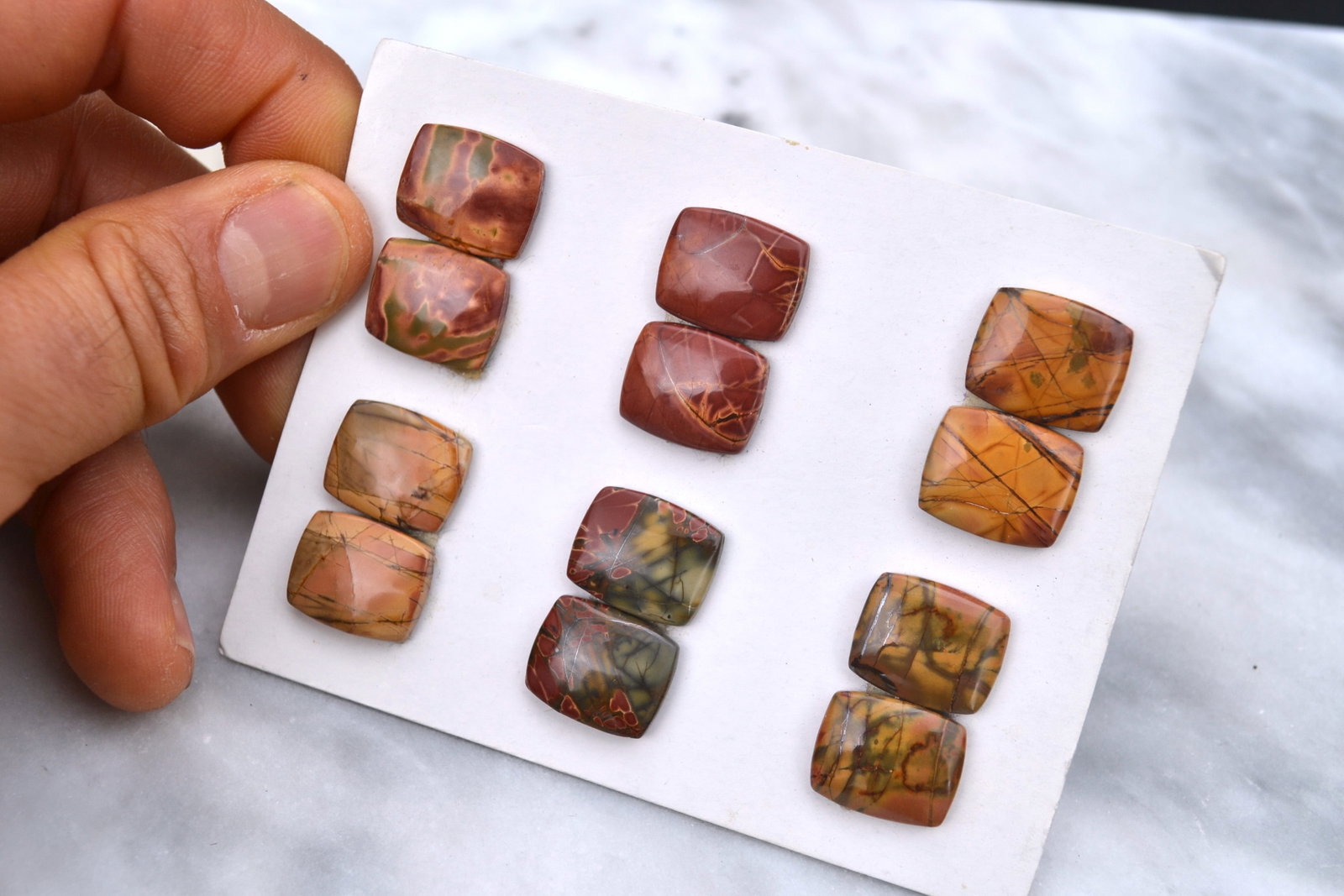 Jewelry Grade, Old Stock Jasper Matched Pairs - 3