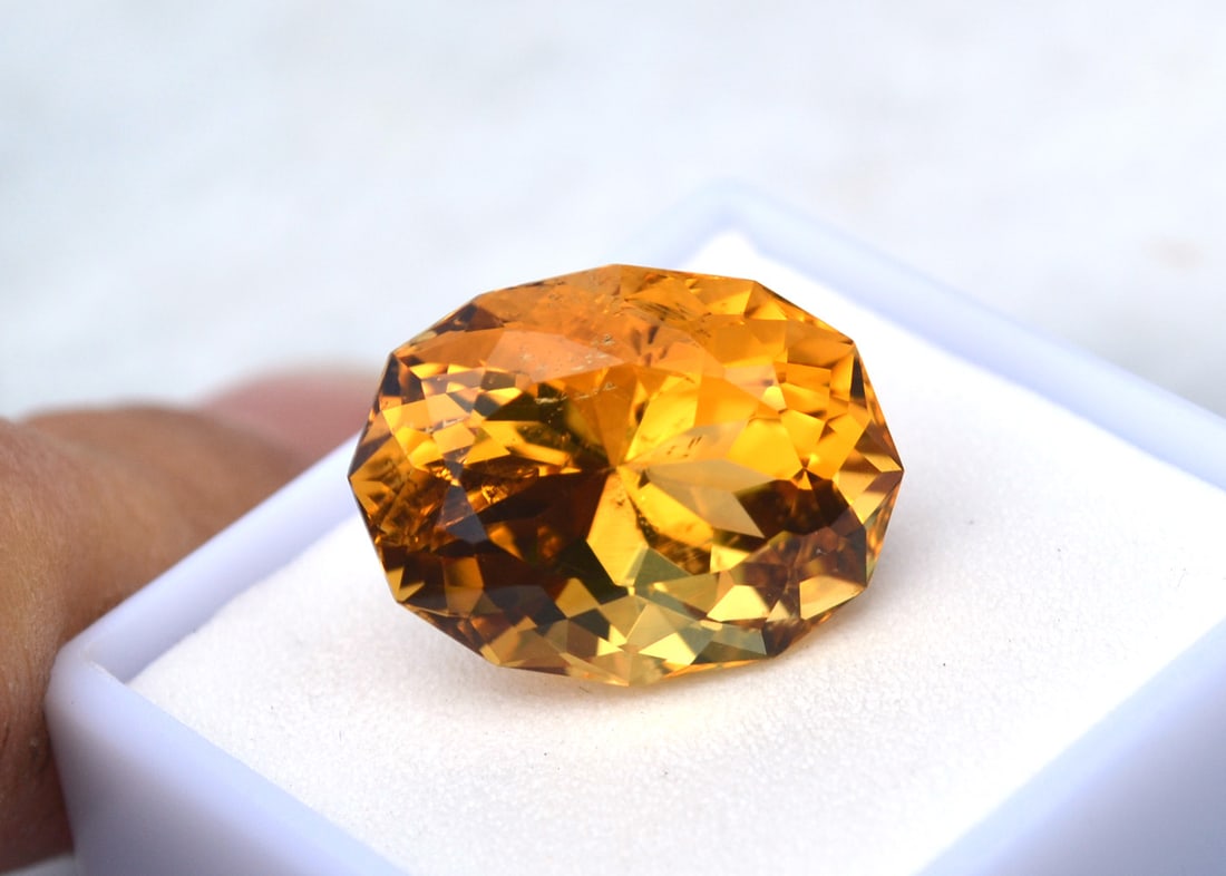 16.06 Carat Fancy Oval Cut Citrine - 4