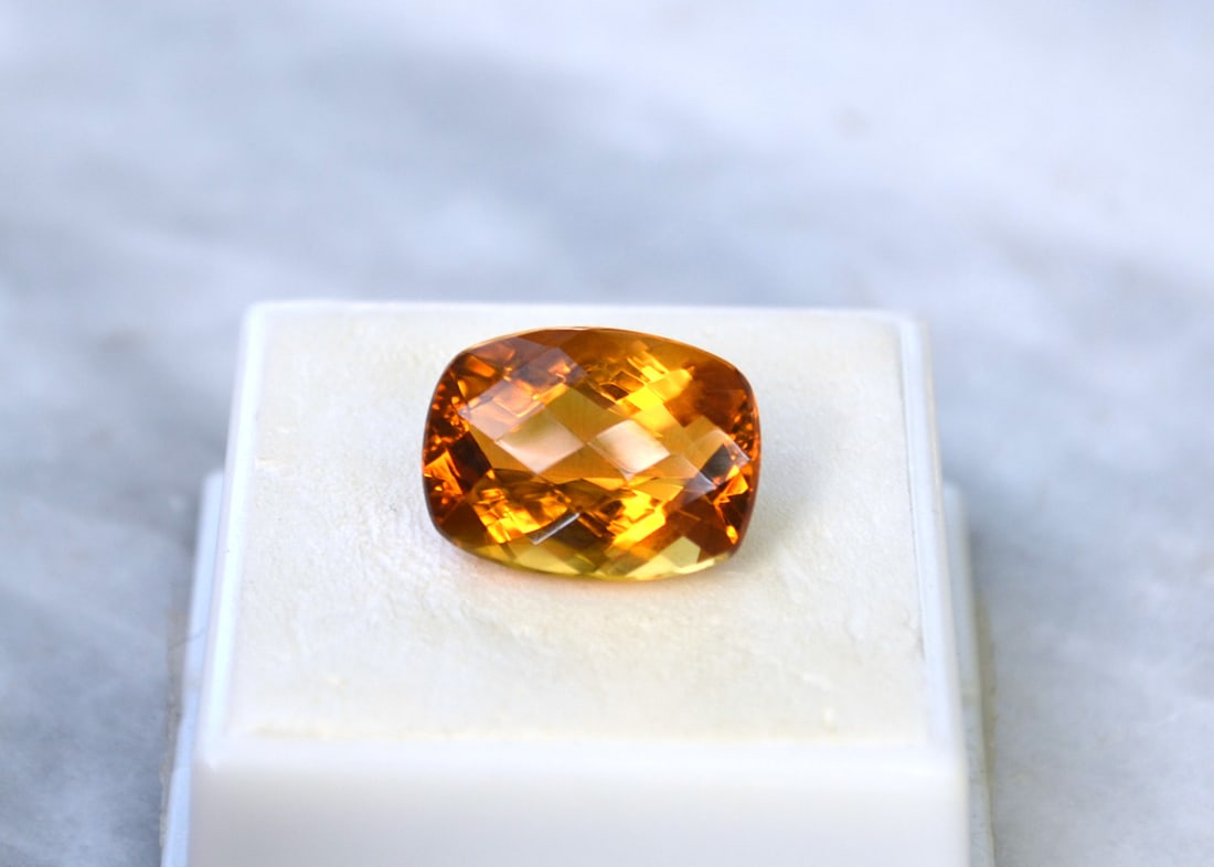 9.17 Carat Cushion Checkerboard Cut Citrine - 2