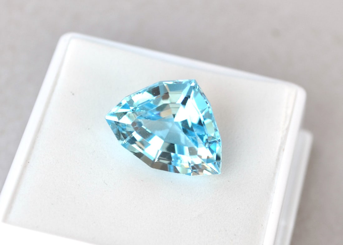 10.16 Carat Fancy Trillion Cut Sky Blue Topaz - 2