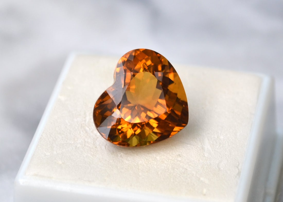 11.42 Carat Heart Shaped Citrine - 2