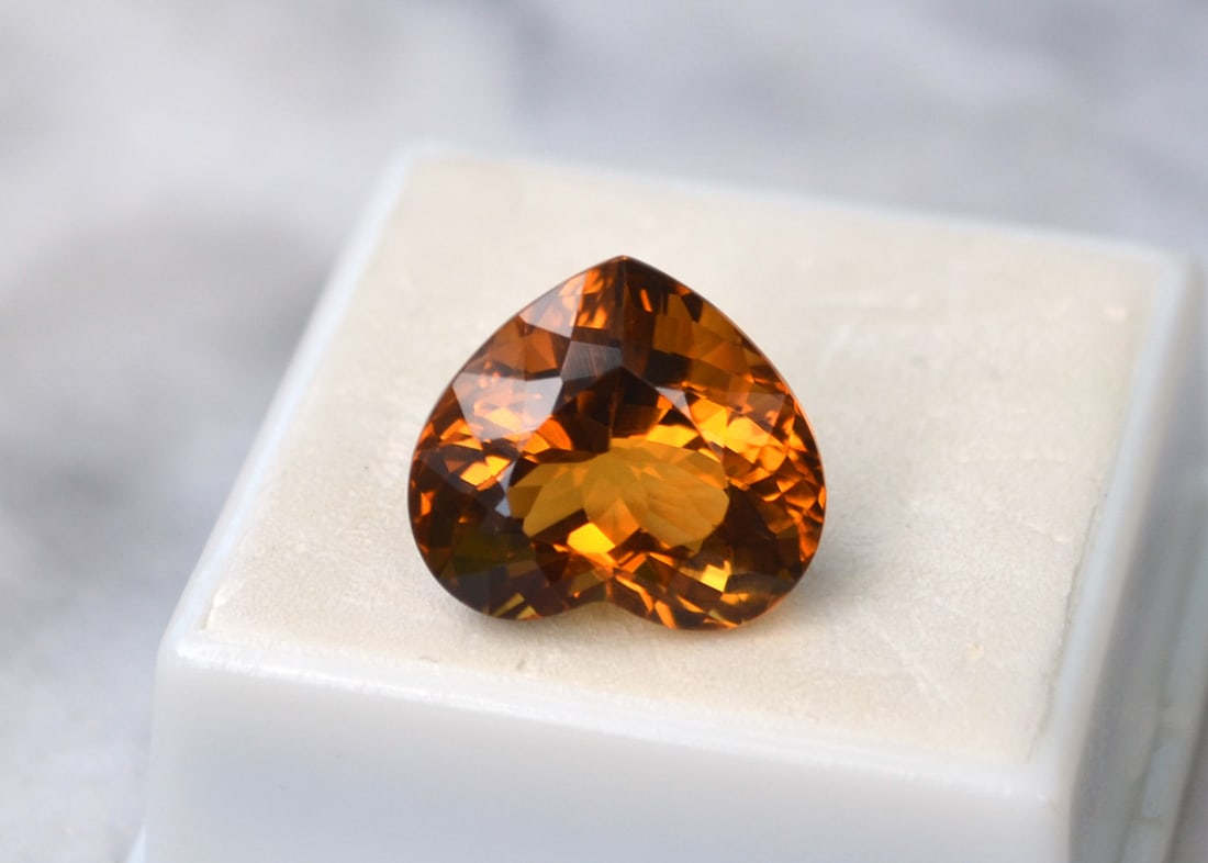 11.42 Carat Heart Shaped Citrine - 3