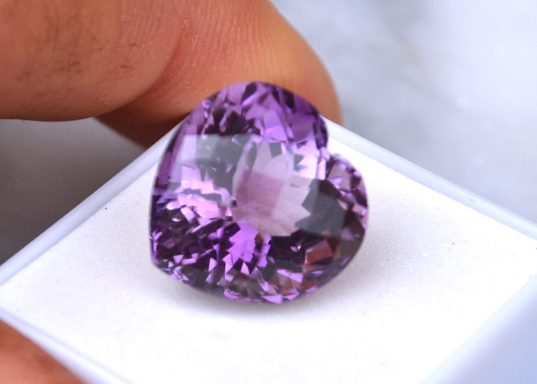 19.27 Carat Heart Checkerboard Cut Amethyst - 2