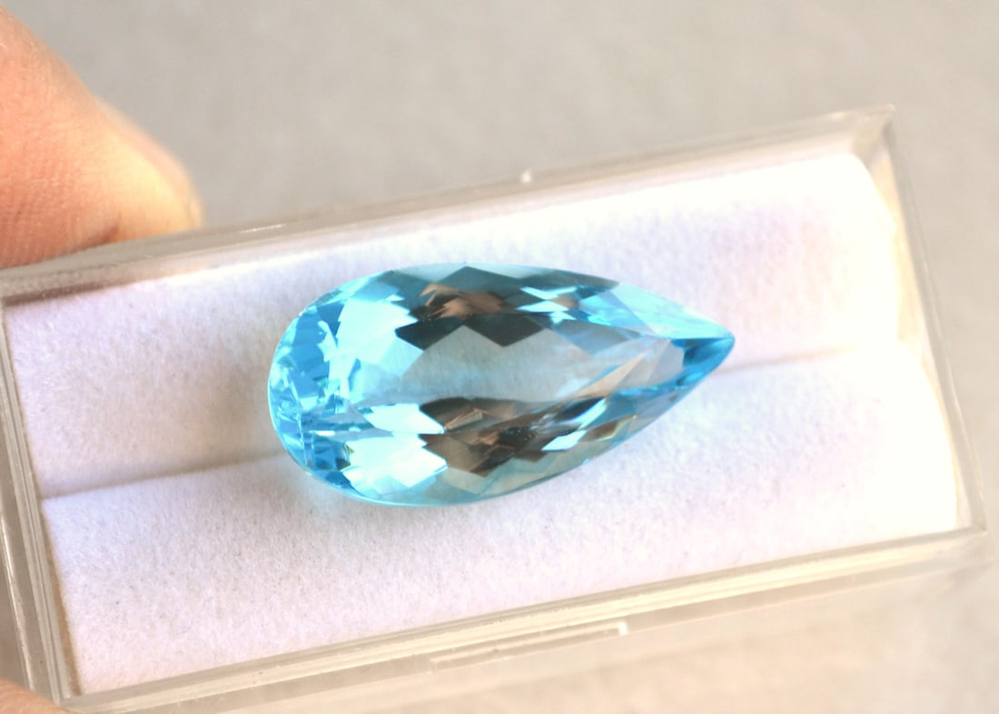 21.05 Carat Pear Cut Sky Blue Topaz - 2