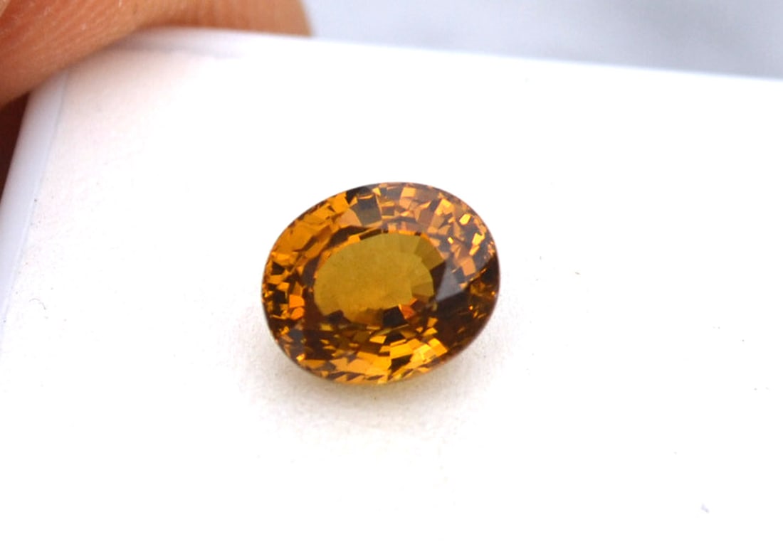 3.13 Carat Oval Cut Yellow Grossular Garnet - 4