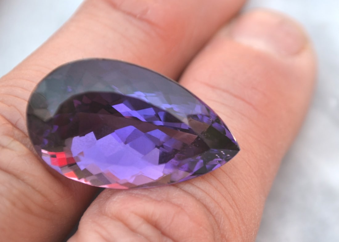 34.19 Carat Pear Cut Old Stock Amethyst - 3