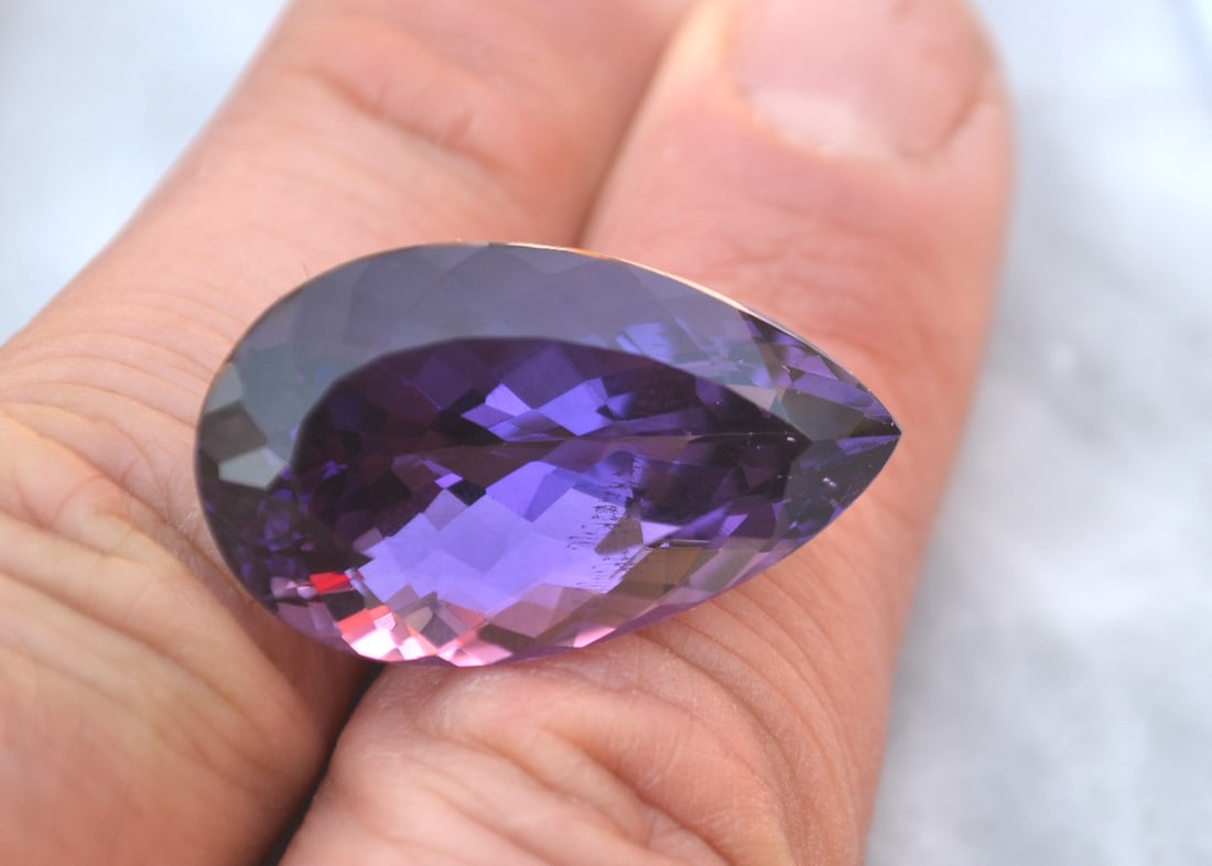 34.19 Carat Pear Cut Old Stock Amethyst - 4