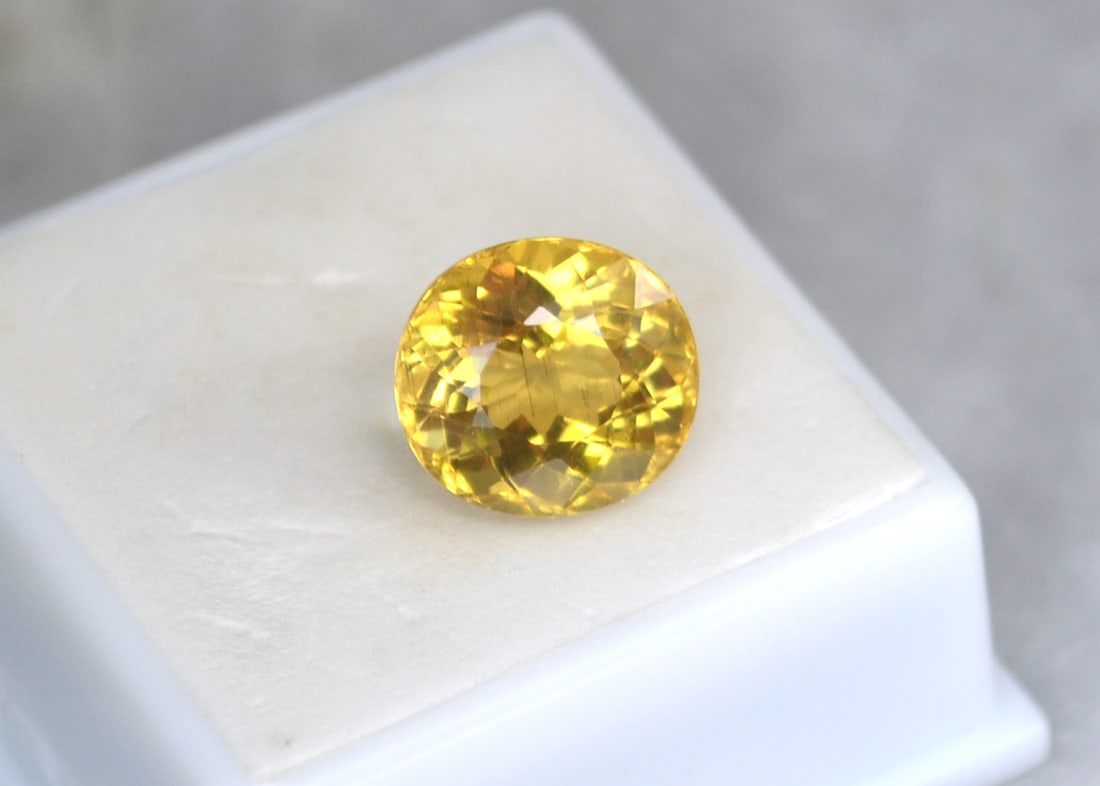 8.39 Carat Oval Cut Yellow Apatite (1 of 3)