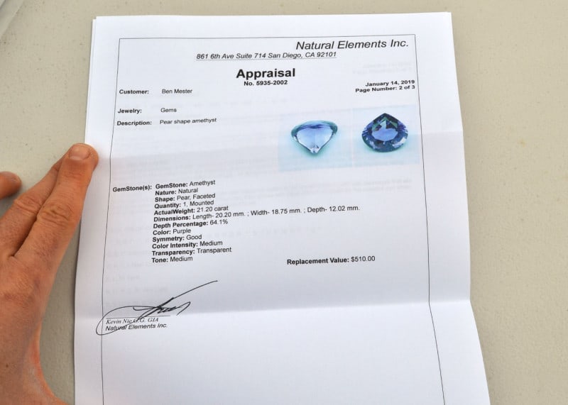 21.20 Carat Pear Cut Amethyst with Independent Wholesale Appraisal - 4