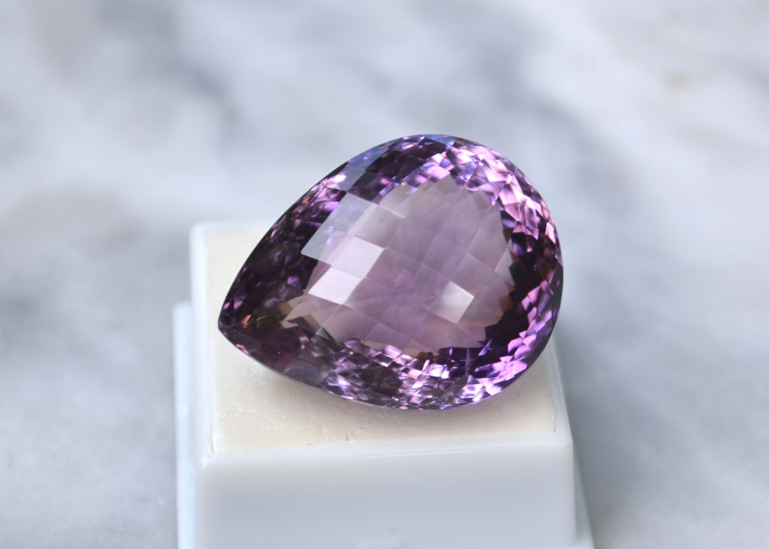 88.22 Carat Pear Checkerboard Cut Amethyst - 4