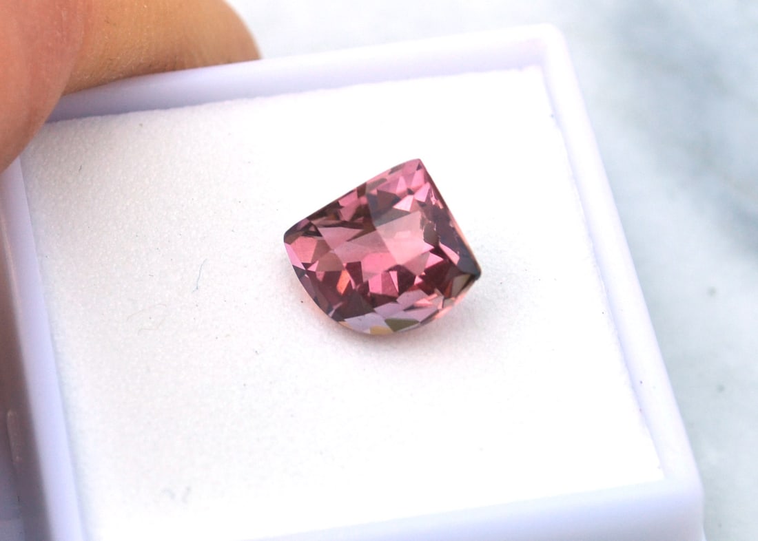 4.10 Carat Fancy Checkerboard Wedge Cut Pink Tourmaline (1 of 4)