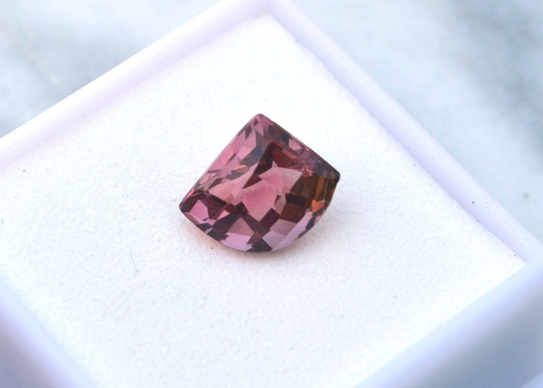 4.10 Carat Fancy Checkerboard Wedge Cut Pink Tourmaline - 3