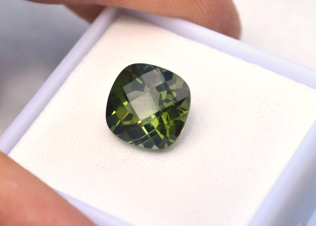4.55 Carat Cushion Checkerboard Cut Tourmaline - 3