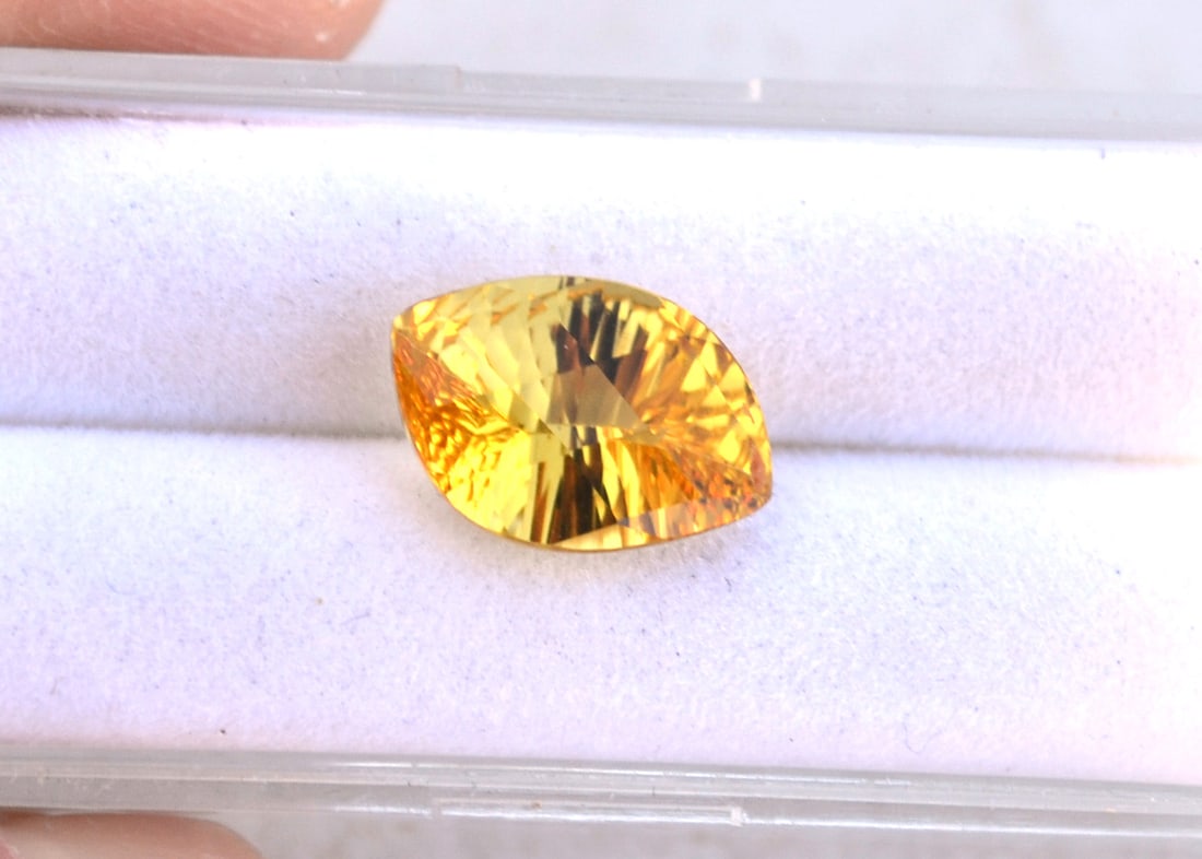 3.71 Carat Fancy Lemon Cut Heliodor: Beautiful example of a Heliodor with a fantastic fancy cut. Heliodor is in the Beryl family, along with Emerald and Aquamarine. So, as you can imagine, the value is quite high, especially for prime