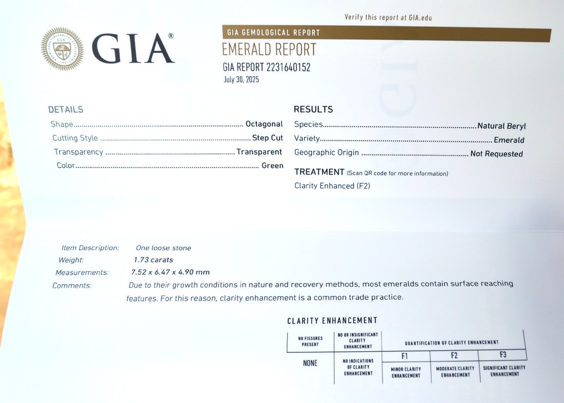 1.73 Carat GIA Certified Emerald - 6