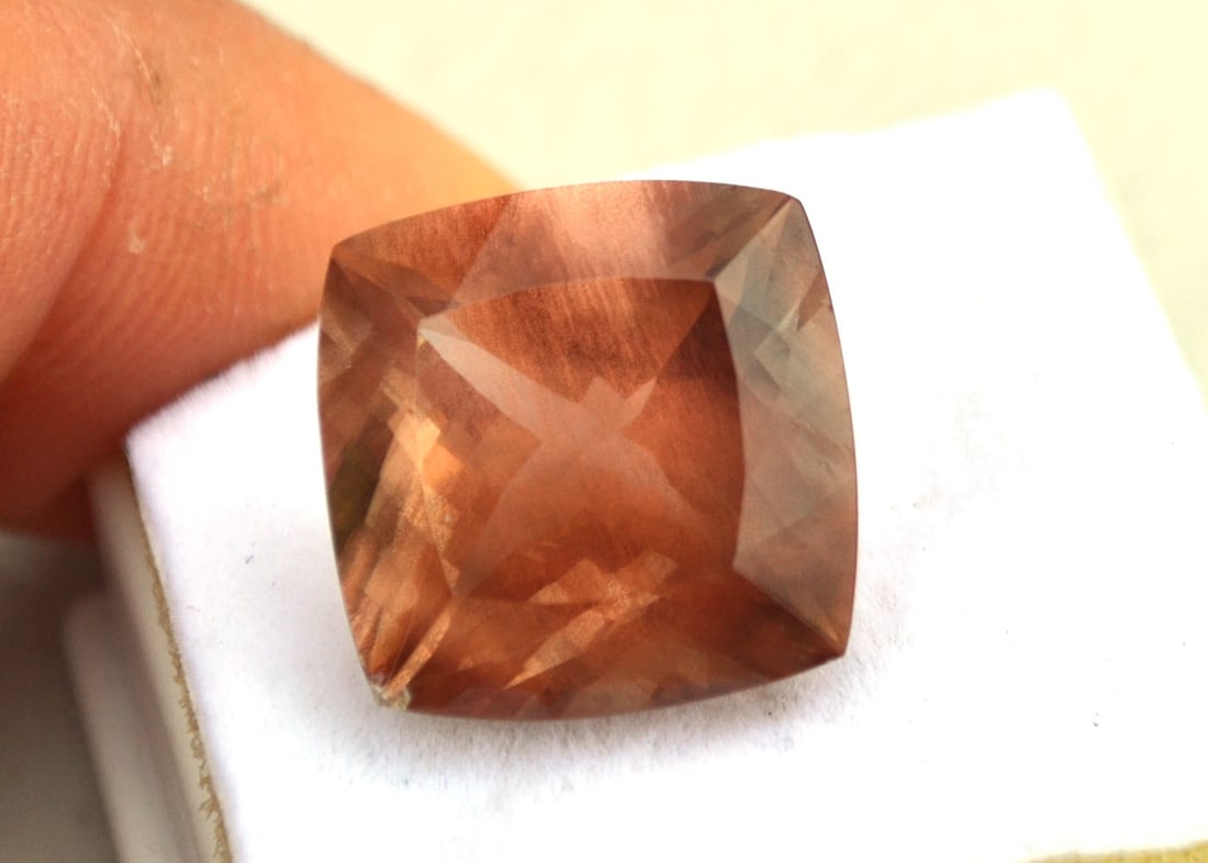 14.54 Carat Cushion Cut Sunstone with Schiller - 5