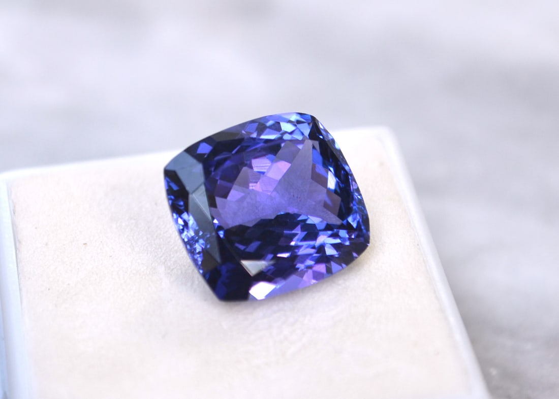 13.19 Carat GIA Certified Cushion Cut Tanzanite - 5