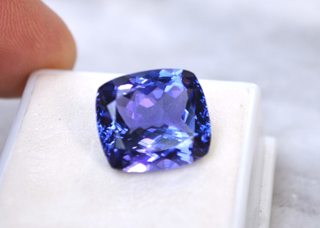 13.19 Carat GIA Certified Cushion Cut Tanzanite - 6